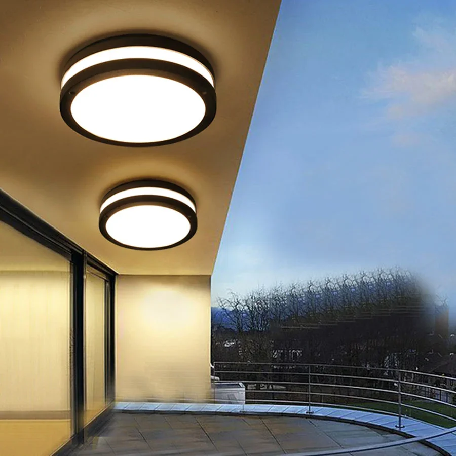 

24/30W Aluminum Brief Outdoor LED Ceiling Light Bathroom Balcony Aisle Corridor Porch Waterproof Panel Ceiling Light