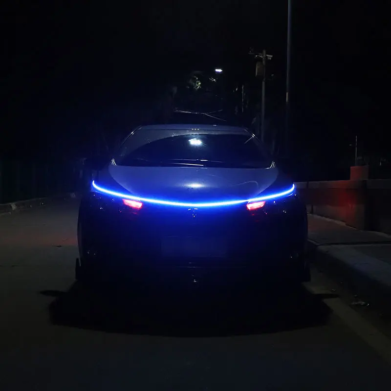 New 12V White Flexible LED Strip Light Long Auto Atmosphere Lamp Flashing Universal Car Daytime Running Lights Decoration