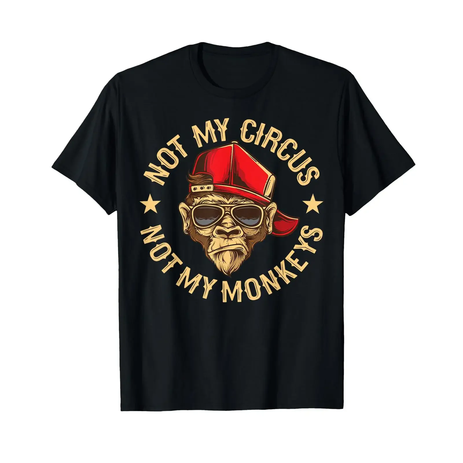 Not My Circus Monkeys T Shirt vintage Washed Versatile designer clothes Breathable fashion Stylish homme Casual Unisex