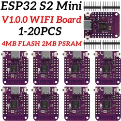 ESP32 S2 Mini WIFI Board Based ESP32-S2FN4R2 4MB FLASH 2MB PSRAM MicroPython For Arduino Compatible D1 Mini Upgrade