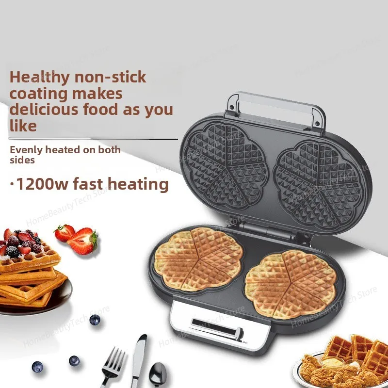Sandwich Machine,heart-shaped Double-plate Sandwich Breakfast Machine,home European-standard Light Food Double Waffle Machine