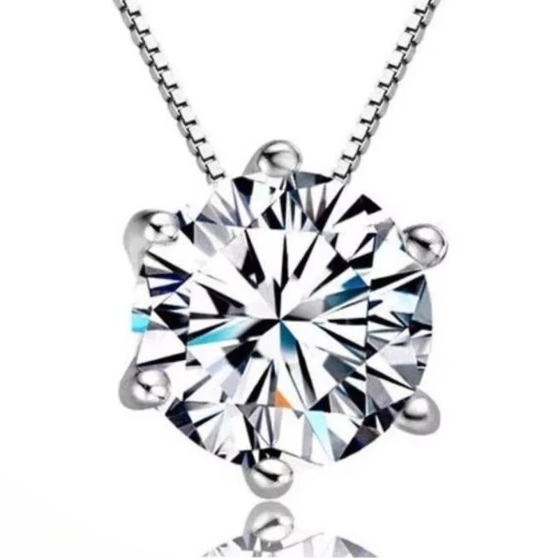 925 Sterling Silver Single drill zircon Necklaces & Pendants For Women Fashion Lady Festival Gift Sterling-silver-jewelry