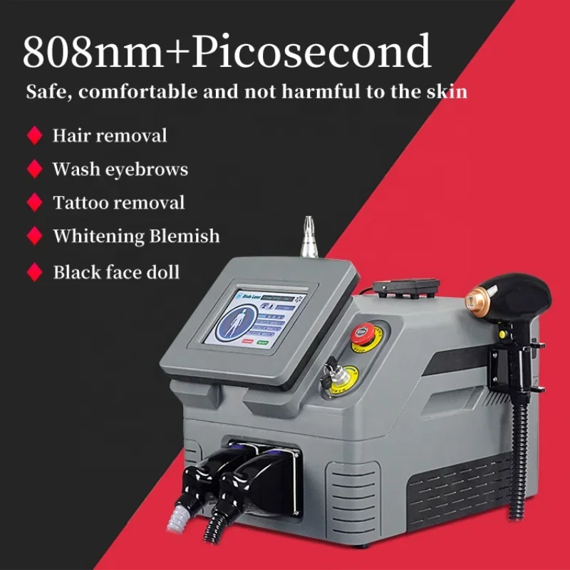 2024 2 in 1 Portable Picosecond Beauty Machine Permanent Hair Tattoo Removal Q Switched Nd Yag 808Nm Diode Laser Epilator