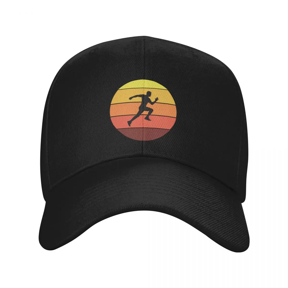 Vintage Retro Sunset Running Runner Marathon Gift Baseball Cap dad hat fishing hat Man Women's