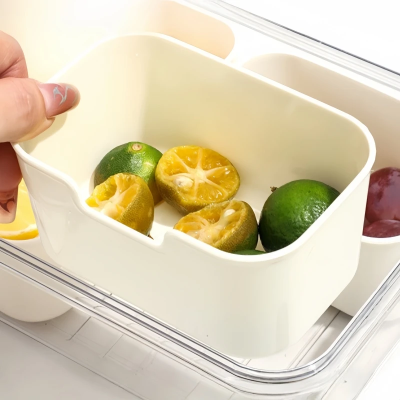 Clear 8/4-Compartment Snack Container with Lid&Handle, Dishwasher&Microwave Safe Portable Fruit Candy Nut Tray for Travel Gift view 4