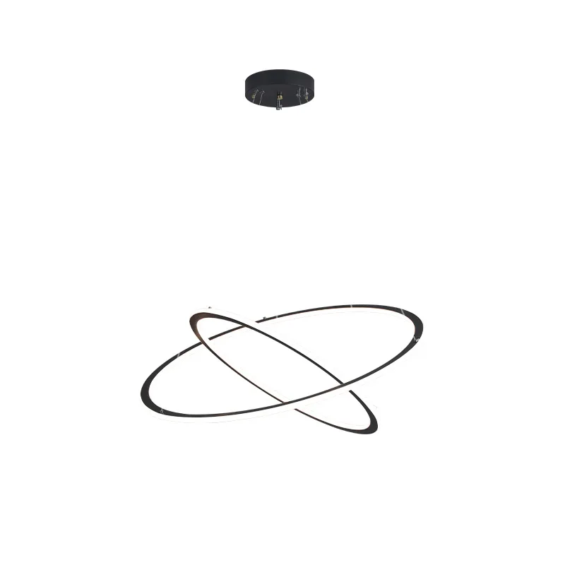 

All copper living room, modern and simple chandelier, Nordic light luxury creativity, personalized ring intelligent