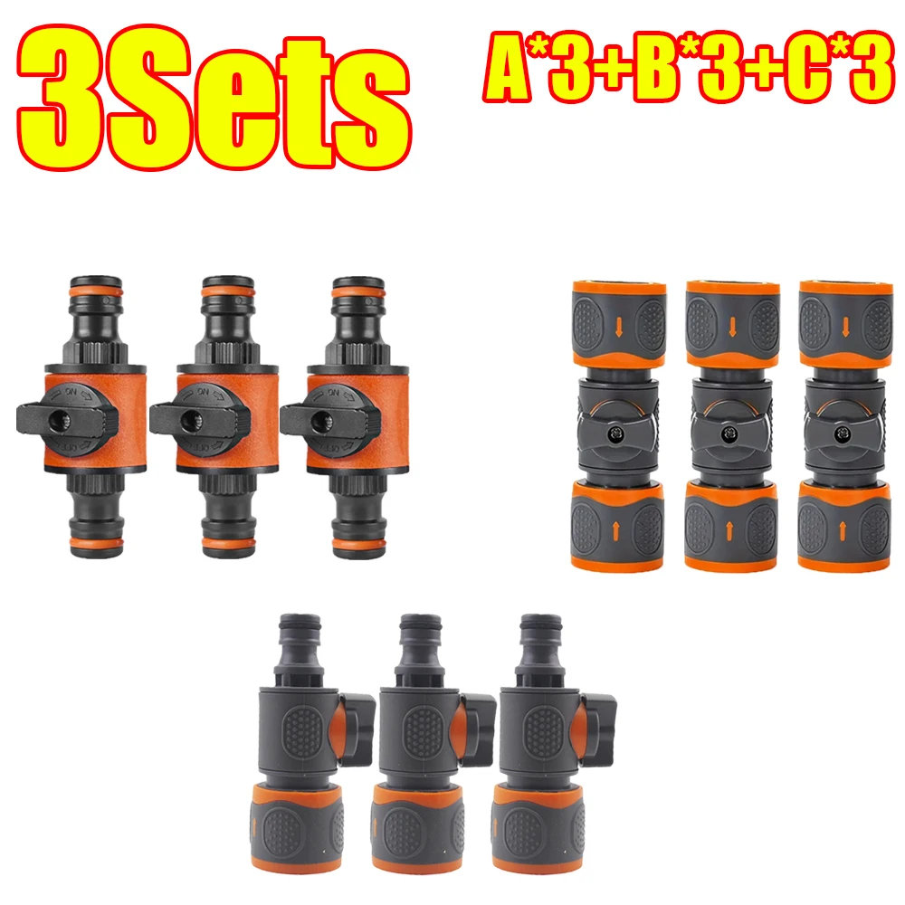 1-9 Stuks Tuinslang Snelkoppeling 16mm Tuinslang Afsluiter Schakelaar Snelkoppeling Tepel Irrigatie Slang Stop Water