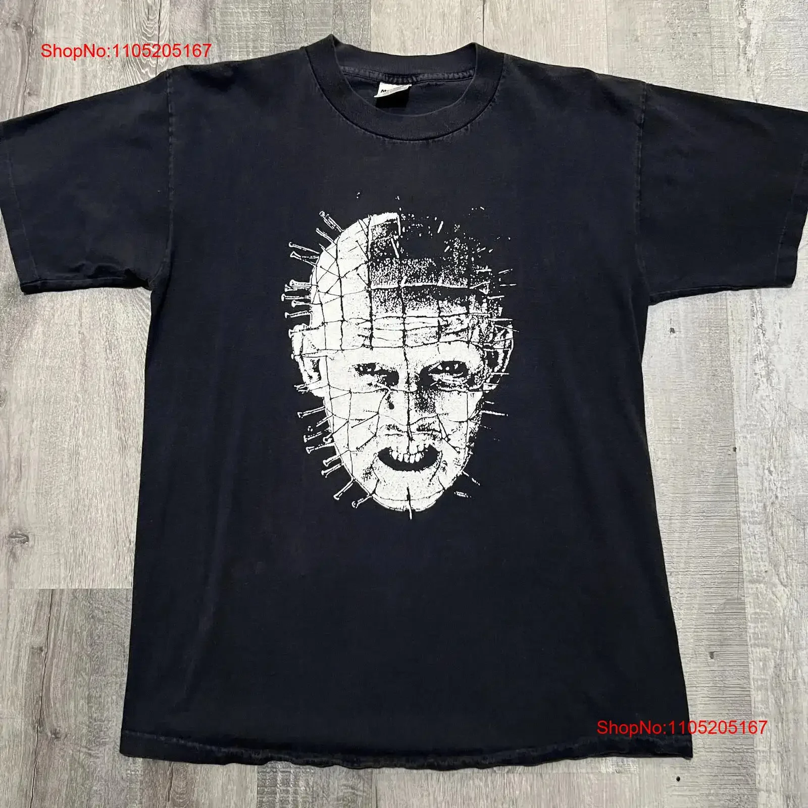 Clive Barker Hellraiser Black Pin Head Big Face 90s Horror Movie T Shirt vintage Washed Breathable fashion designer clothes