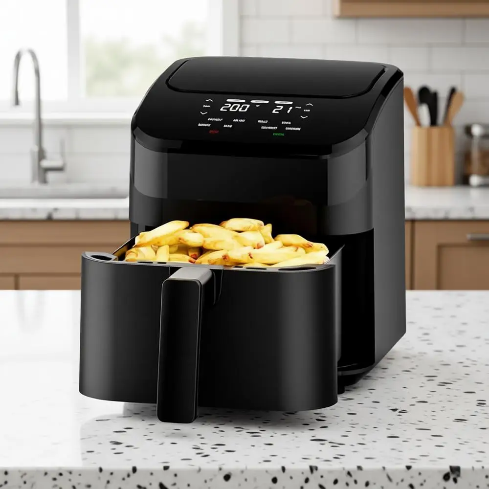 

Маленькая цифровая аэрофритюрница на 4,5 кварты, компактная, экономит место, для запекания, разогрева, жарки или быстрых и простых блюд, миниатюрная, тихая, с антипригарным покрытием