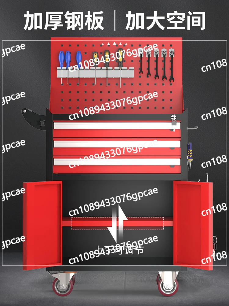 Multifunctional Tool Cart Trolley Auto Repair Tool Cabinet Industrial Grade Iron Storage Workshop Mobile Maintenance Tool Box