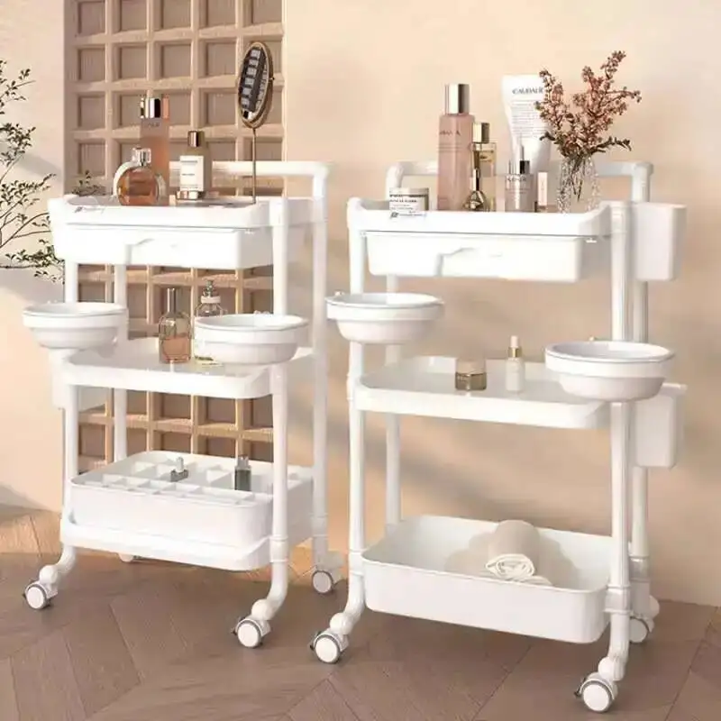 

Tool Salon Storage Special Trolley Trolley Beauty Nail Art Eyelash Hairdressing Trolley with Wheels Tattoo Barber Shop Mobile