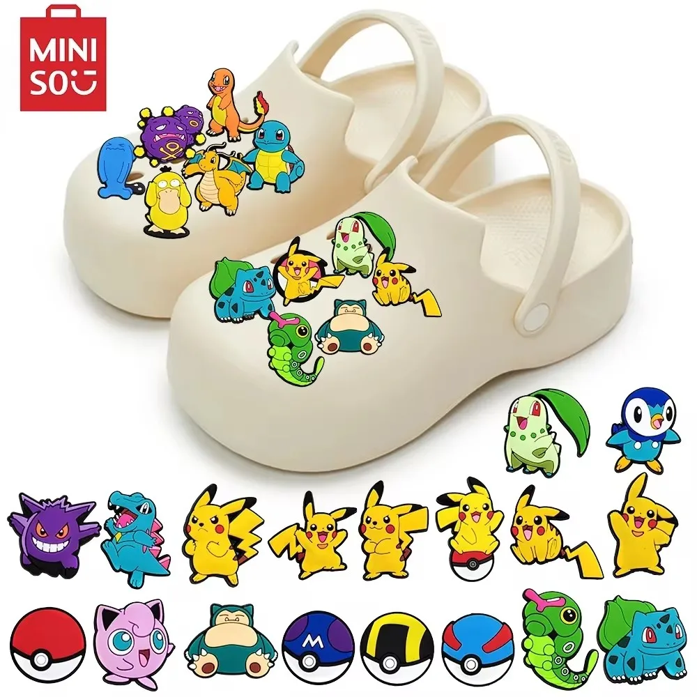 MINISO Pokemon Popular Anime 1pcs Anime Turtle Bird Shoe Aceessories Diy Clogs Charms Shoe Buckle Creative Birthday Gift