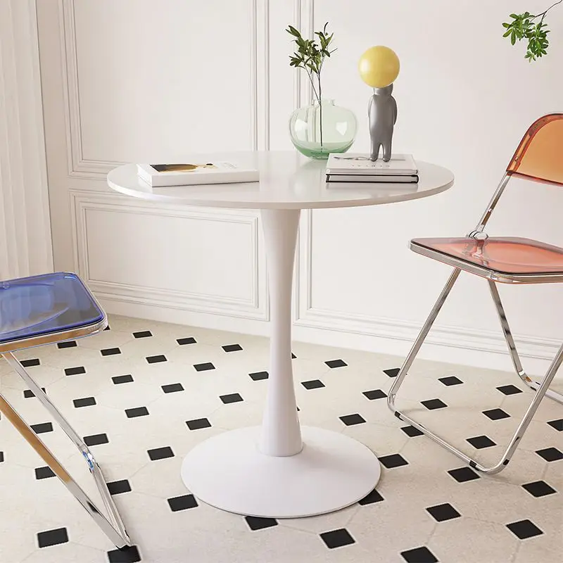 dining table, white Nordic coffee table, milk tea shop, table negotiation, table and chair combination, tulip round table