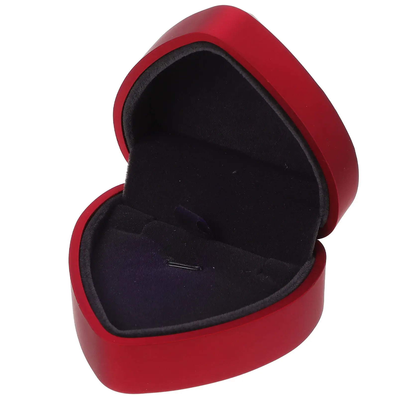 

Heart Shaped Plastic Jewelry Box with Auto-on Blue LED Light Elegant Romantic Proposal Gift Packing Case for Rings Necklaces