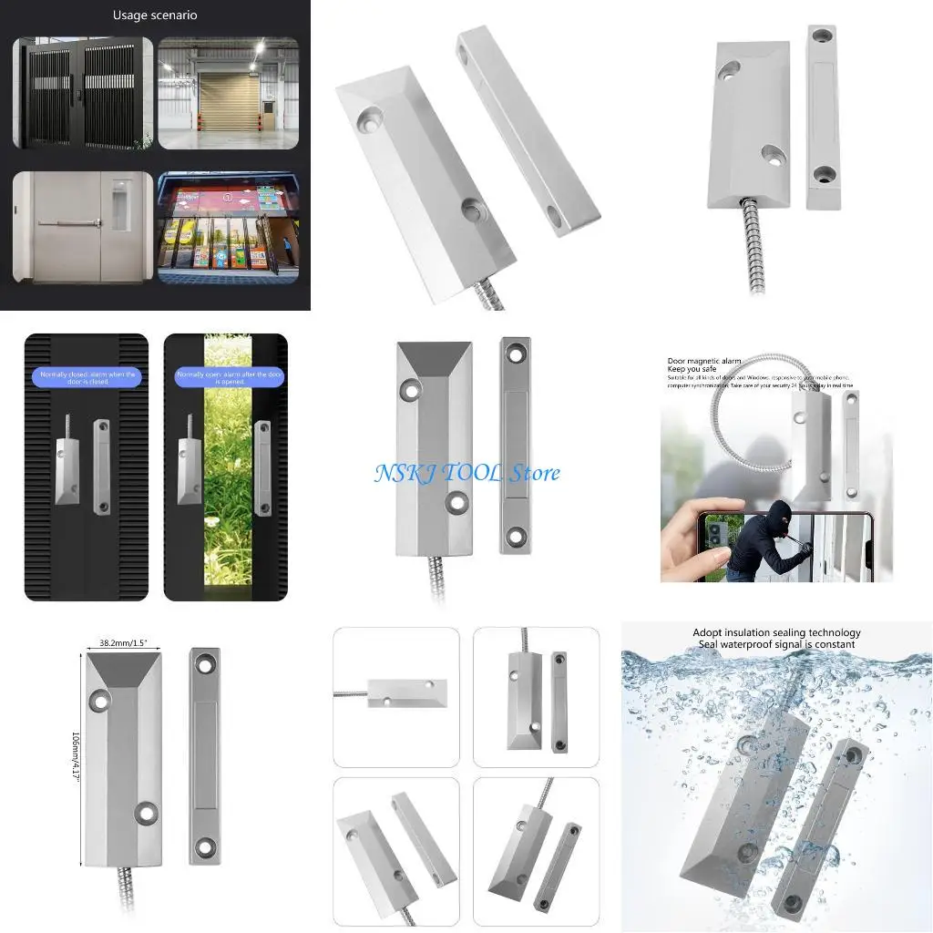 

L8RC Window Security Contact Switches Surface Mount NC NO Door Sensors Detector for Home Security and Burglars Alarm Systems