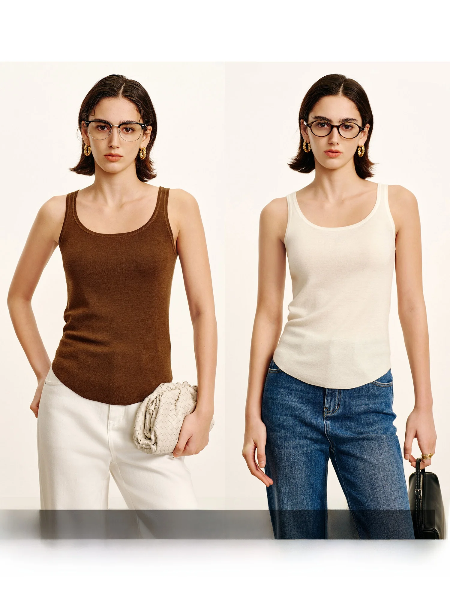 

CA Универсальный 60-компонентный жилет Yangzi из мериносовой шерсти U-Ne, базовый слой, женский осенне-зимний модный простой облегающий жилет