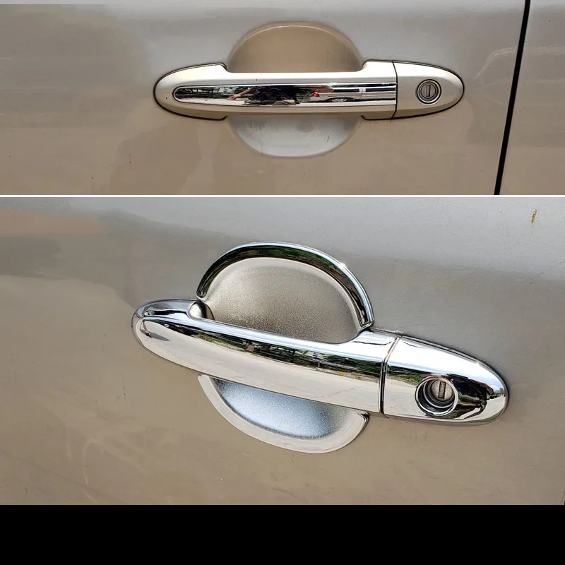 Car Door Handle Bowl Protect Cover chrome for Hyundai santa fe 2006 2007 2008 2009 2010 2011 2012 Accessories Chrome Kit Auto