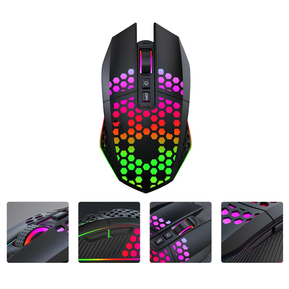 

Wireless Mouse Laptop Adjustable DPI RGB Gaming Office Use Ergonomic Design Durability Practical Need Computer Accessory