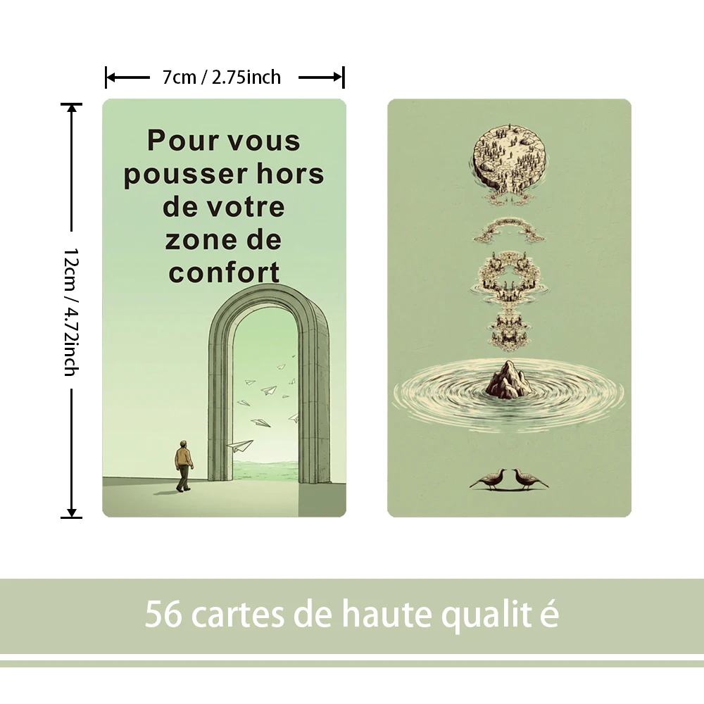 56 French Oracle Cards, Original Design, Whispers of Why, Directional Guidance, Active Living, Card Games, Tarot Cards, 14+