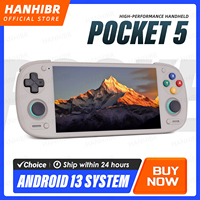 Retroid Pocket 5 Handheld Game Console 5.5'' AMOLED Screen Android 13 Joystick RGB Lighting Effect Active Cooling Children Gifts