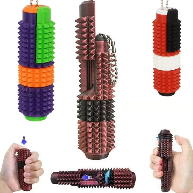 Portable Spiked Stress-Relief Fidget Roller With Barbed Stress-Relief Fingertip Massager Fidget Rotatable Stress Anxiety Gift