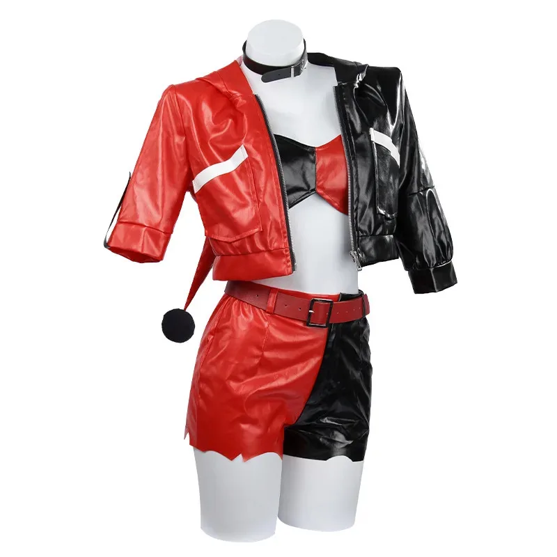 Костюмы Харли, косплей, самогубство Харлин, красный костюм, парик, Квинзель, женский Исекай Джокер, клоун на Хэллоуин, новая обувь для косплея в стиле аниме