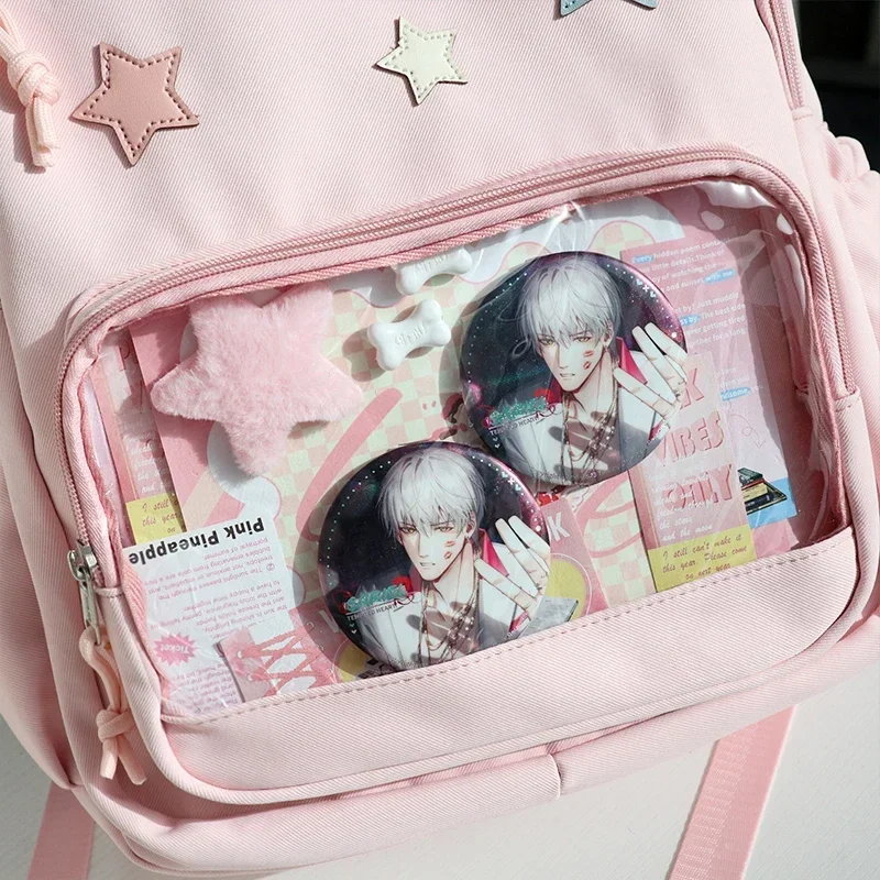 Ita Bag 2024 New Display Canvas Backpacks Women Preppy Style Five Star School Bag Sweet Cute Transparent Rucksack Bolsa Сумка