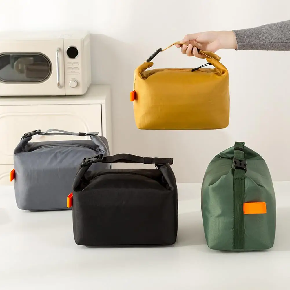Bolsa para lonchera con cierre de cremallera, portavelas impermeable de gran capacidad, fácil de limpiar, bolsa Bento portátil, bolsa aislante