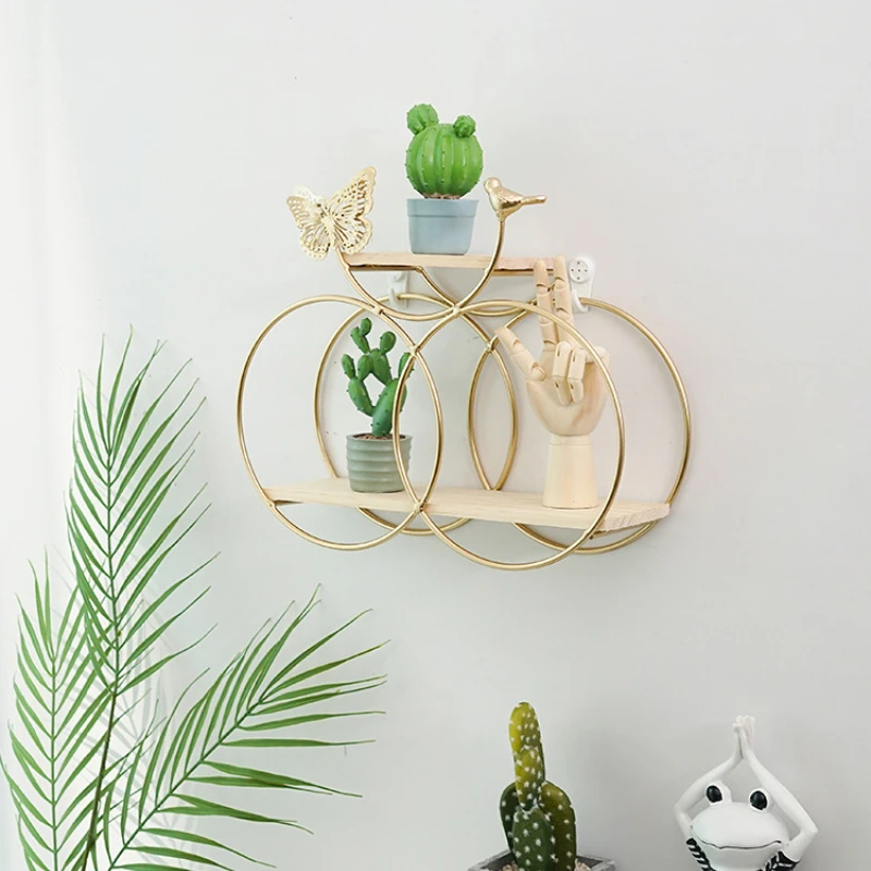 Modern Geometric Wall Shelf Set for Living Room Home Decor Storage with Interlocking Triangle Design