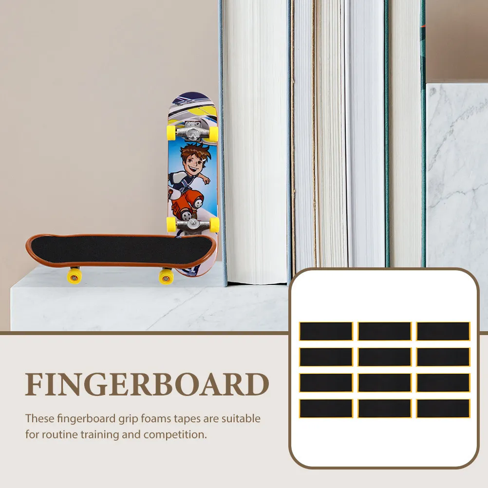 

12Pcs Fingerboard Foam Grip Tape Nonslip Adhesive Mini Skateboard Supplies Fingerboard Grip Tape Accessories Finger Board Toy