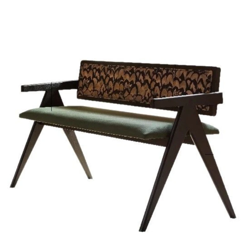 

Medieval style solid wood bench, retro style home dining stool, simple home shoe changing stool