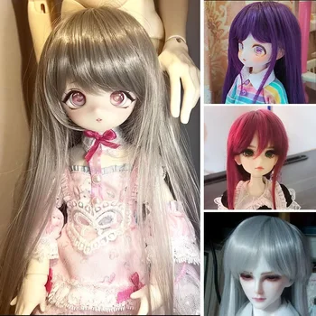 BJD SD 1/3 1/4 1/6 1/8 1/12 doll wig male and female dolls high temperature fiber long straight hair 25 color