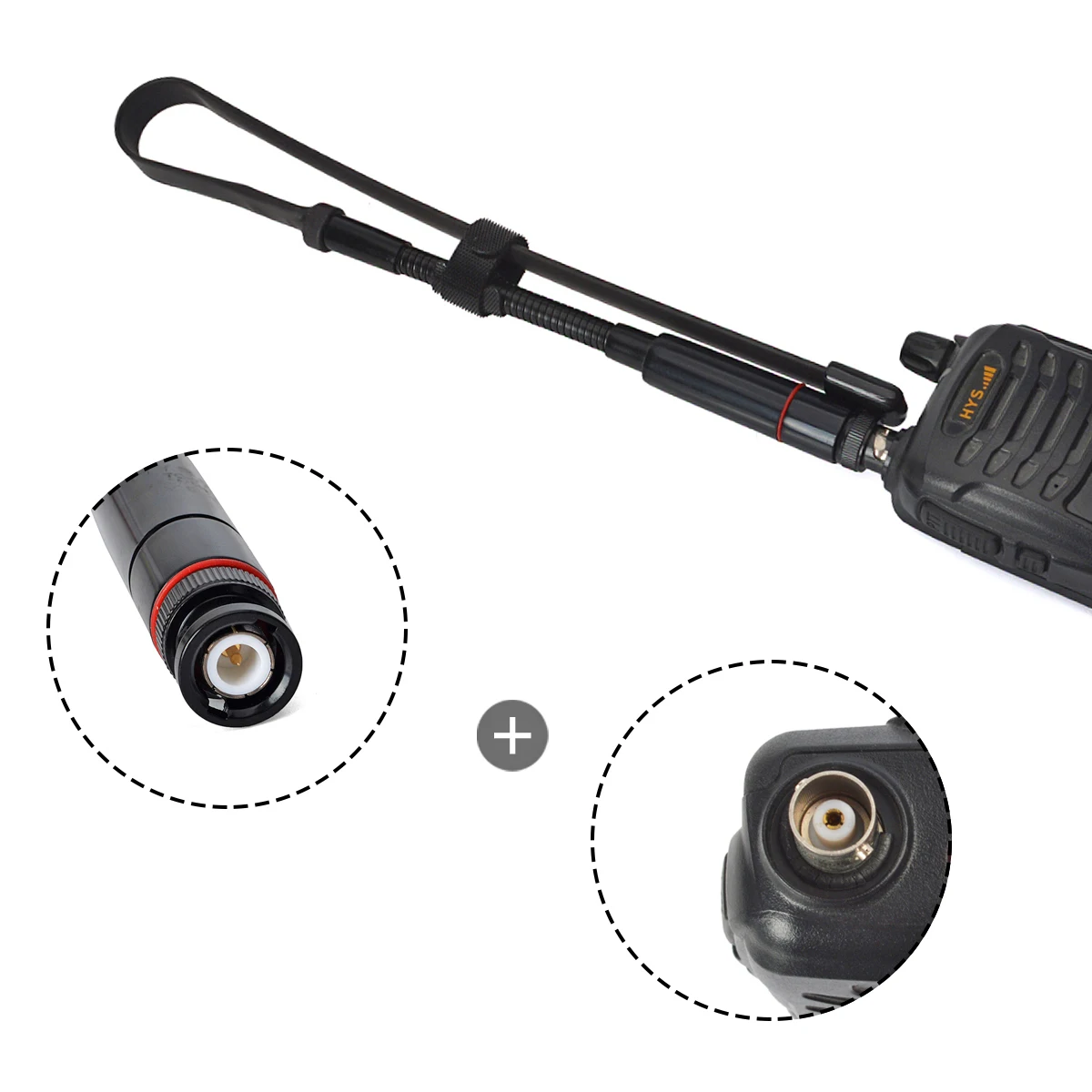 CS Tactical 144/430MHz Antenna,2M/70CM 18.7-inch Foldable BNC Antenna for Icom V86 IC-2GAT IC-V8 Uniden Two-Way Radio