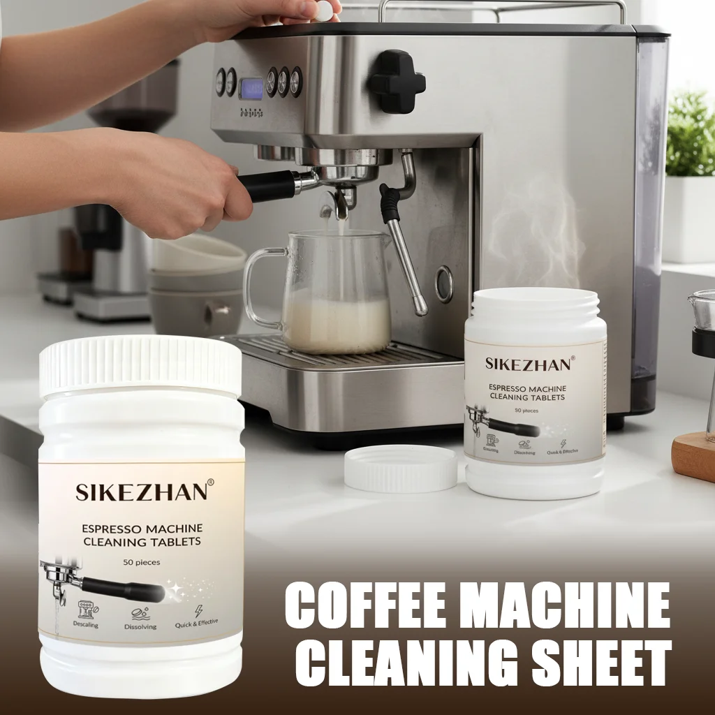 50 Coffee Machine Cleaning Tablets,Removes Grease,Residues From Pipes,Suitable for Fully Automatic,Semi-Automatic Coffee Machine