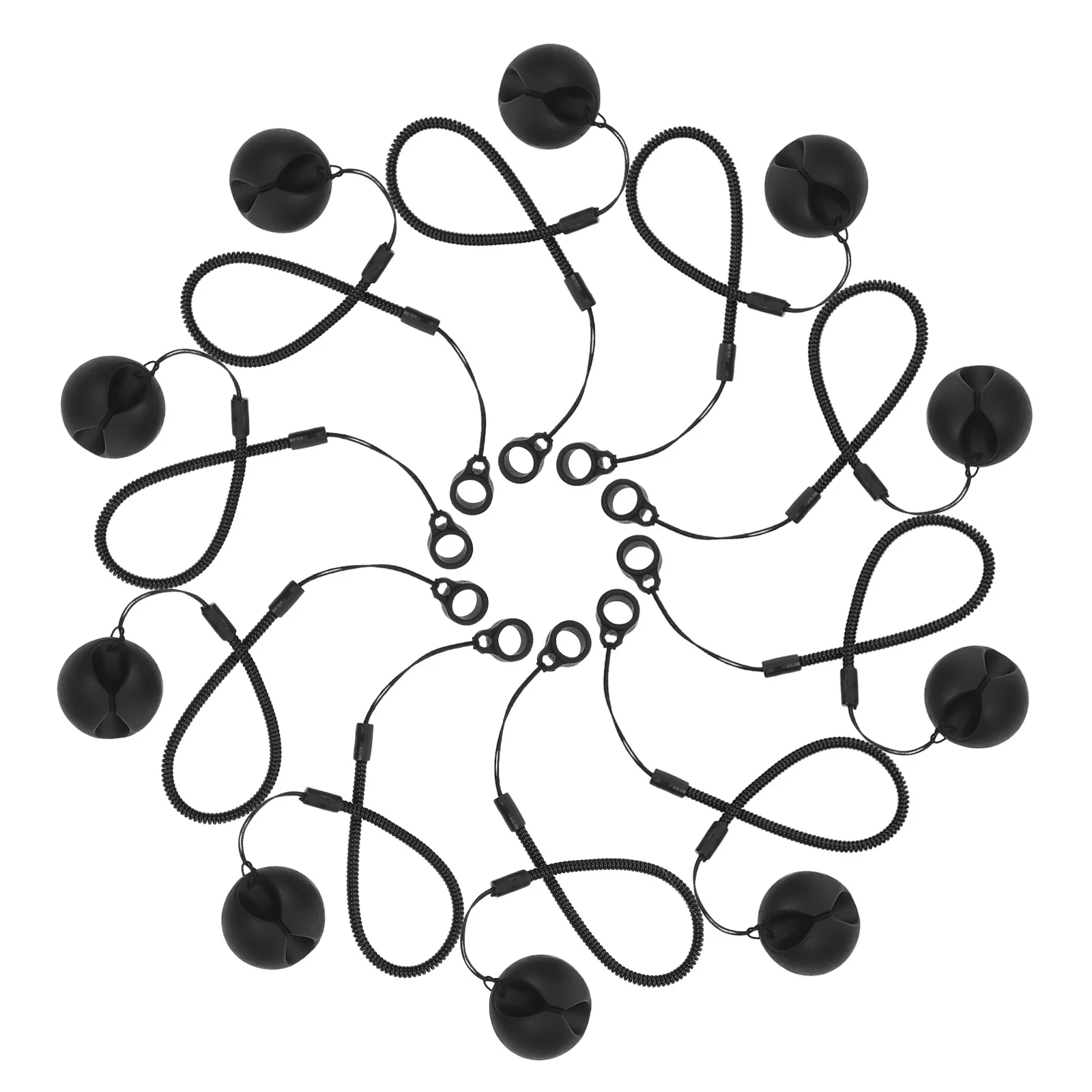 

10pcs Round Holder Base Anti-Theft Desk Tether For Office Checkout Counter Reception Pen Leash Organizer Bungee For Pen