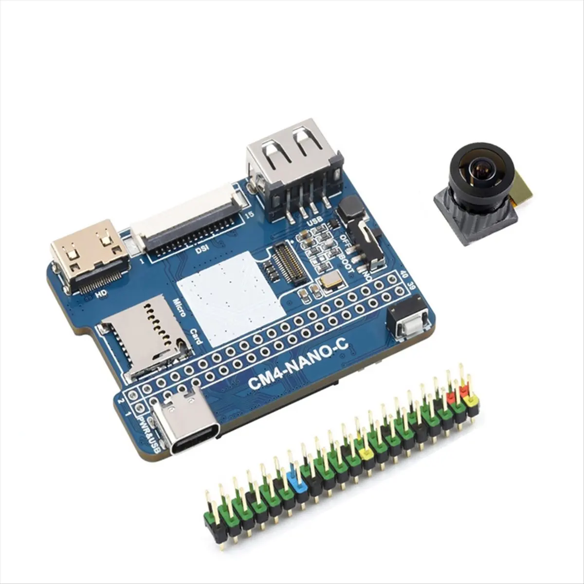 ABGZ For CM4 NANO C Expansion Board 8MP 160°Cam 30fps 40PIN GPIO for Compute Module 4