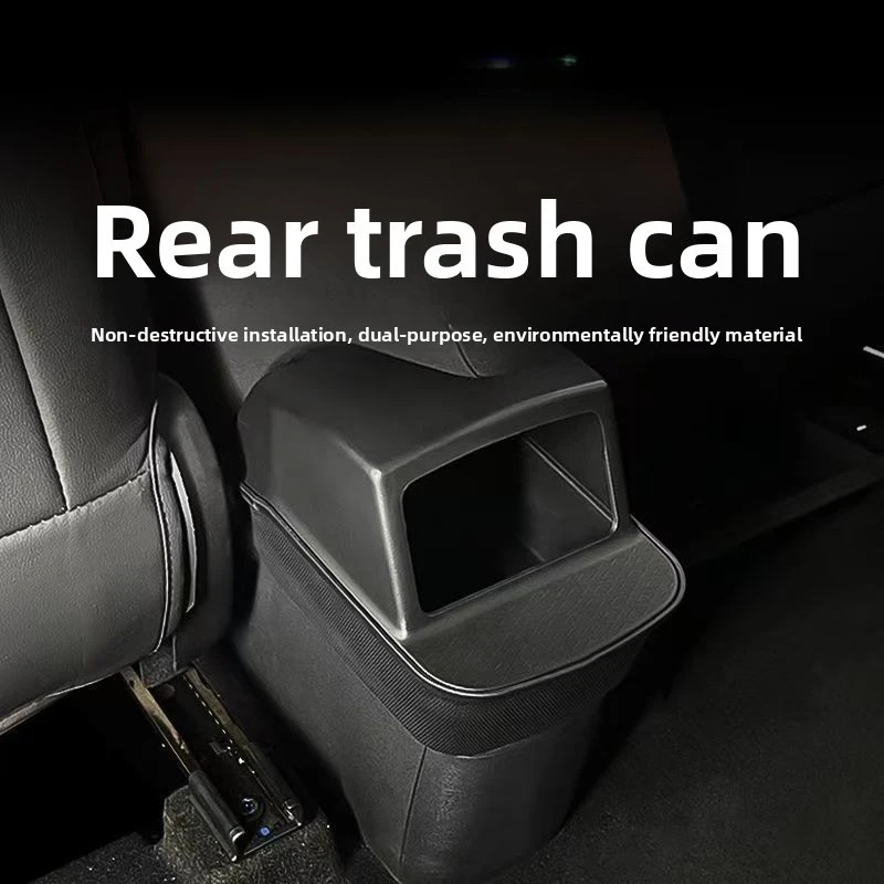 Silicone Rear Storage Box for BYD Seagull 2023+ Car Trash Can Organizer with Lid Waterproof Interior Accessories Easy Clean, 1Pc