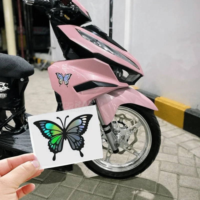 Holographic Rainbow Butterfly Sticker Waterproof Iridescent Vinyl Decal Laser Gradient for Scooter Motorcycle Car Laptop