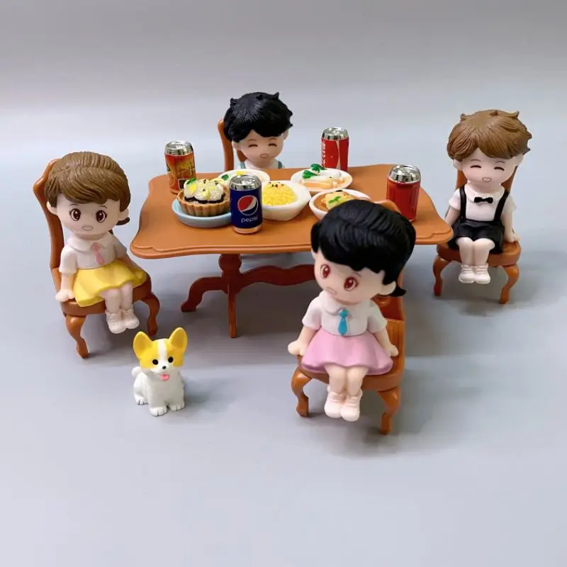 1/12 Scale Dollhouse Miniature Dinning Table Chair Doll Kitchen Furniture Accessories Toy