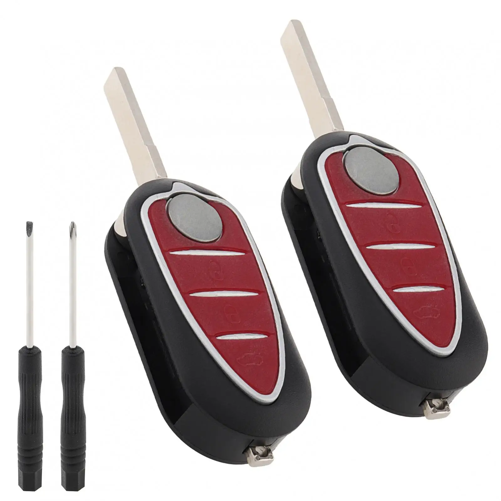 

2pcs 3 Buttons Remote Car Key Shell Fob Case Fit for Giulietta 159 GTA Alfa Romeo Mito Wear-resistant Flip Folding Car Key Shell