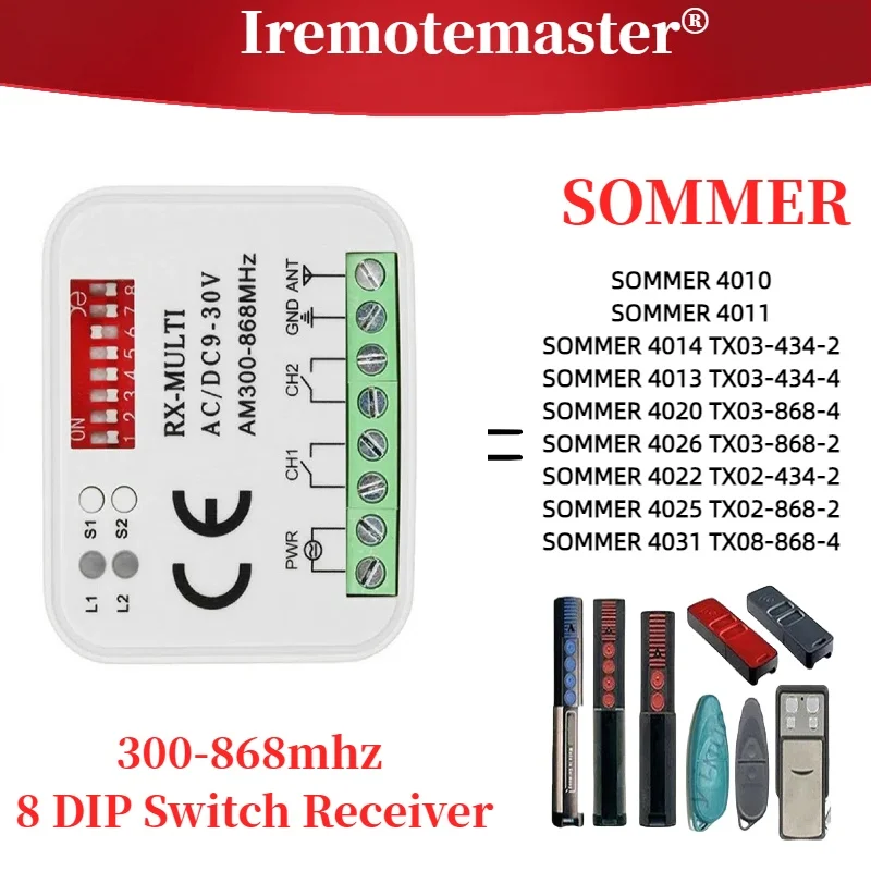 Controller ricevitore porta garage AC/DC compatibile con V2 Marantec Hormann Sommer LiftMaster Berner CAME telecomando