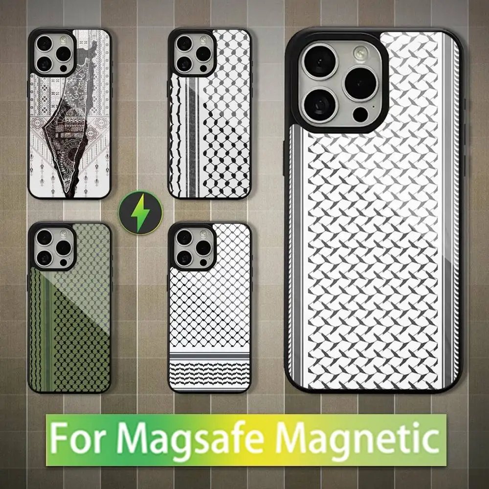 

Hattah Keffiye P-Palestine Phone Case For iPhone 16,15,14,13,12,11,Pro,Max,Plus,Mini,Magsafe,Magnetic Wireless Charging Case