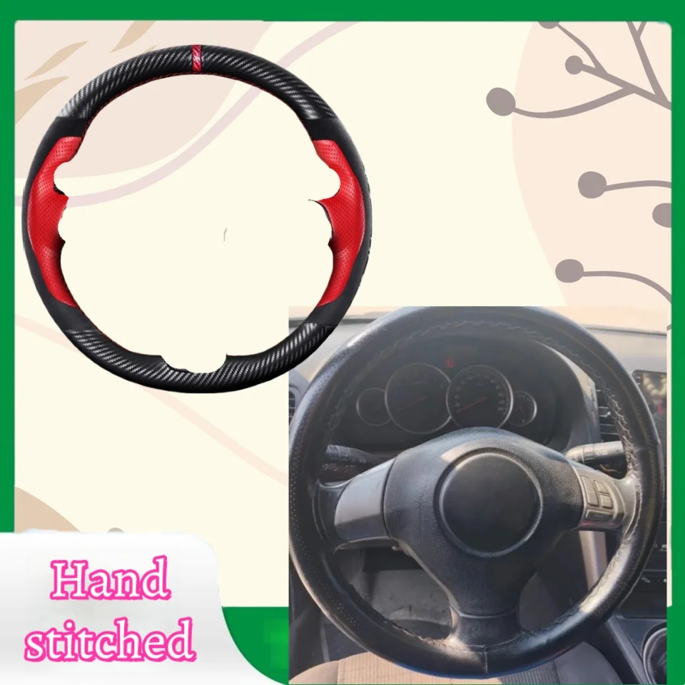 

Hand-stitched Carbon Fiber Genuine Leather Steering Wheel Cover For Subaru Impreza 2008-2011 Forester 2008-2012 Legacy 2008-2010