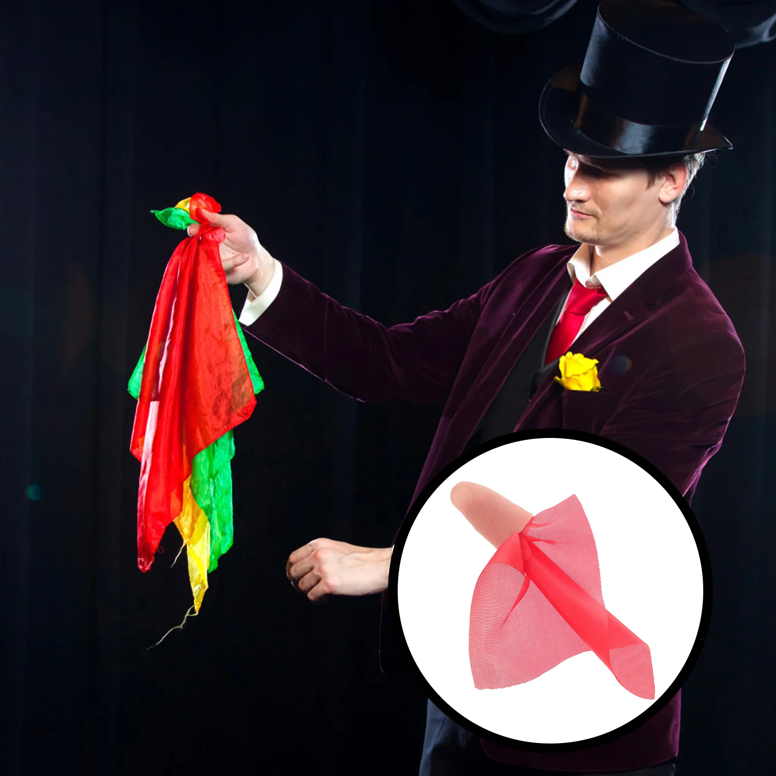 

Finger Flicker Kids Toys Thumb Tips Trick Props Cosplay Fake Prank Disappearing Silk Child