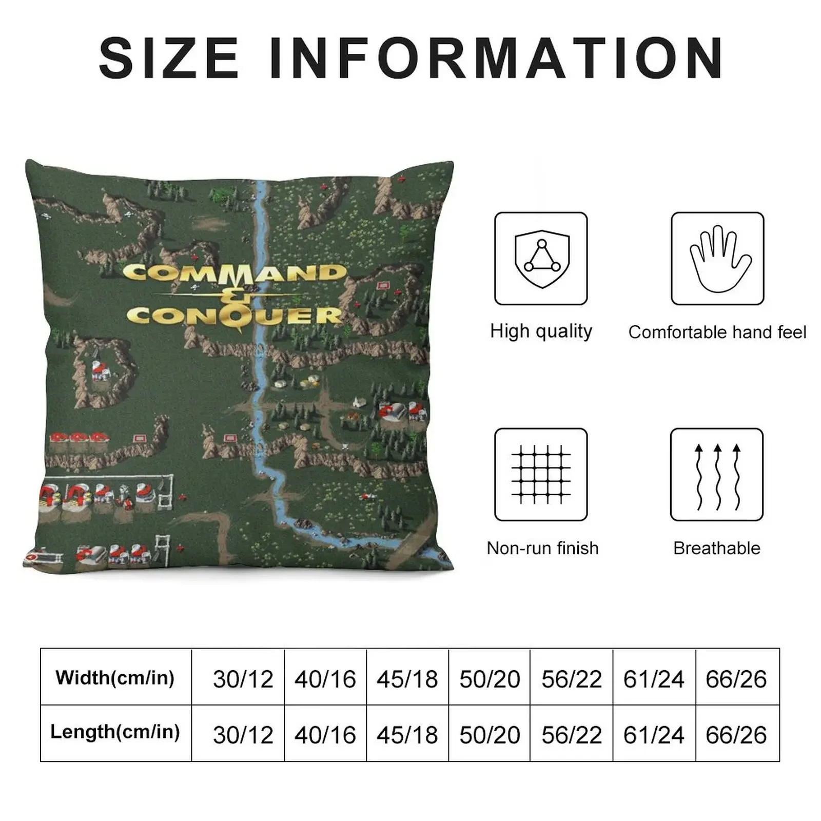 Command & Conquer 1 Tiberian Dawn Retro DOS Game Fan Print Throw Pillow Christmas Pillow Covers Sofa Covers pillow