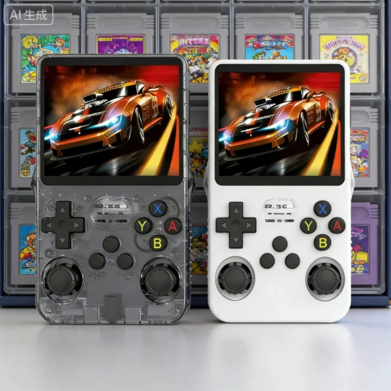 Consola de Juegos Portátil R36S, Pantalla IPS de 3.5 Pulgadas, Reproductor Retro de Mano, Sistema ARKOS, 128G, Regalo