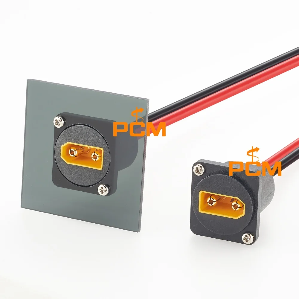 Amass XT90H Male to Female Panel Mount Cable 10AWG Silicone Wire High Current Battery Power Cable for RC Drone EV Solar System