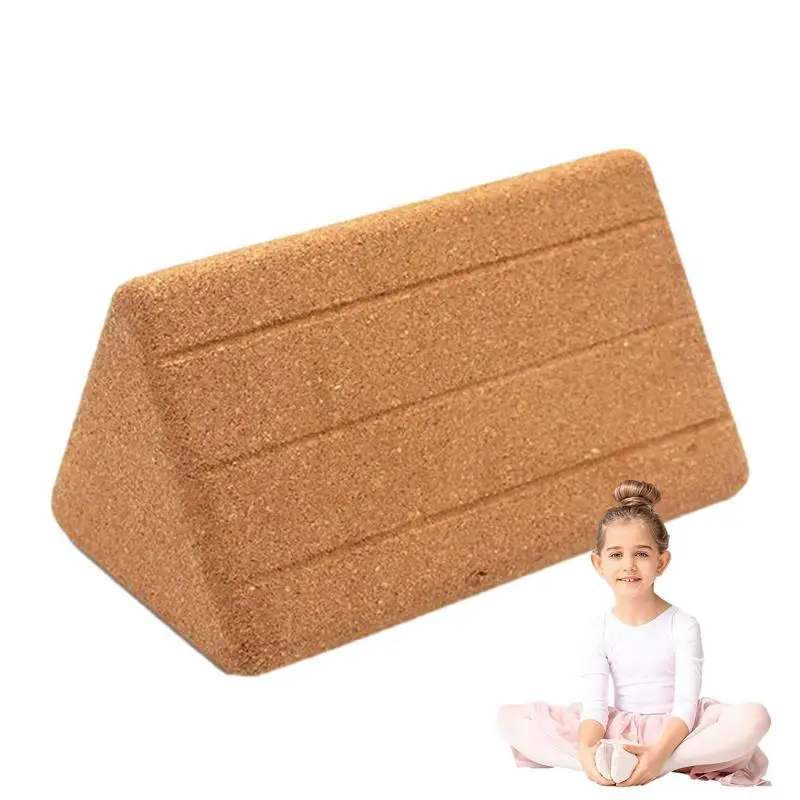 

1pcs Yoga Blocks Cork Triangular Yoga Brick Natural Cork Support Brick To Deepen Poses Improve Strength Aid Balance Flexibility