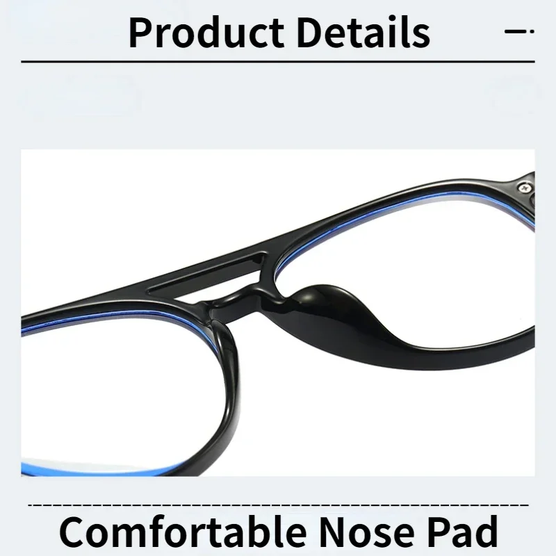 Reading Glasses for Men Fashion Large Frame Computer Finished Glasses Women Blue Light Blocking Farsighted Eyewear +100 To +400 image 4