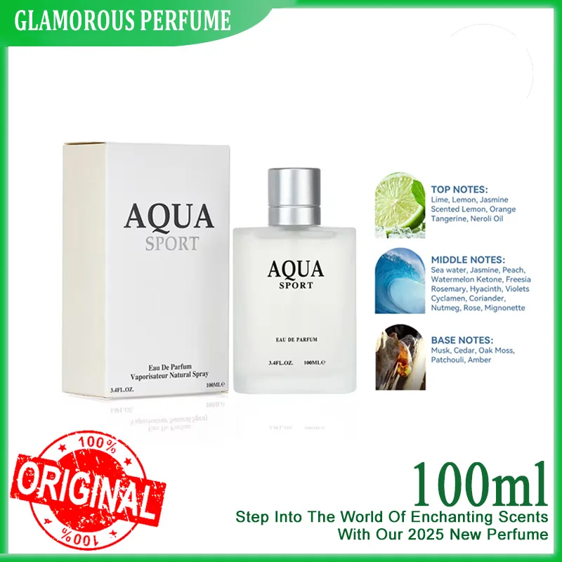 

100 мл 3,4FL.OZ AQUA Мужские духи EDP, водная ароматическая парфюмерная вода, лаймовый морской мускус, спрей с ароматом свежего океана для мужчин